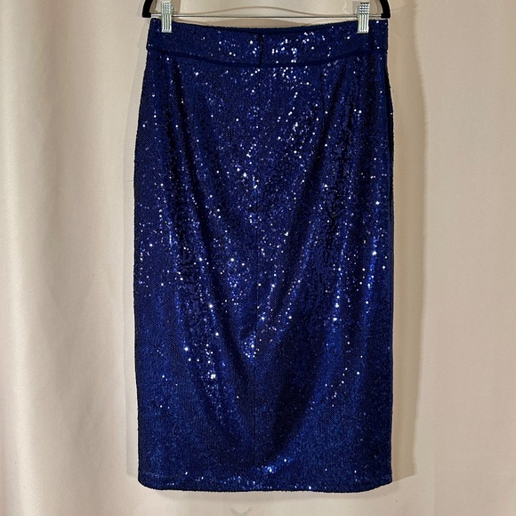 Reiss Blue Sequin Dakota Midi Skirt - Picture 4 of 7